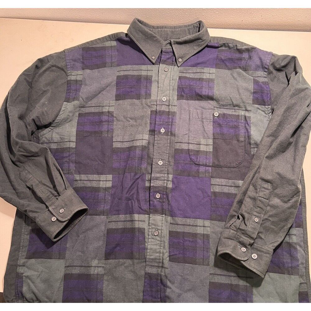 Roundtree Yorke Mens Portuguese Flannel Fleece Lined XXL Heavy Green Blue